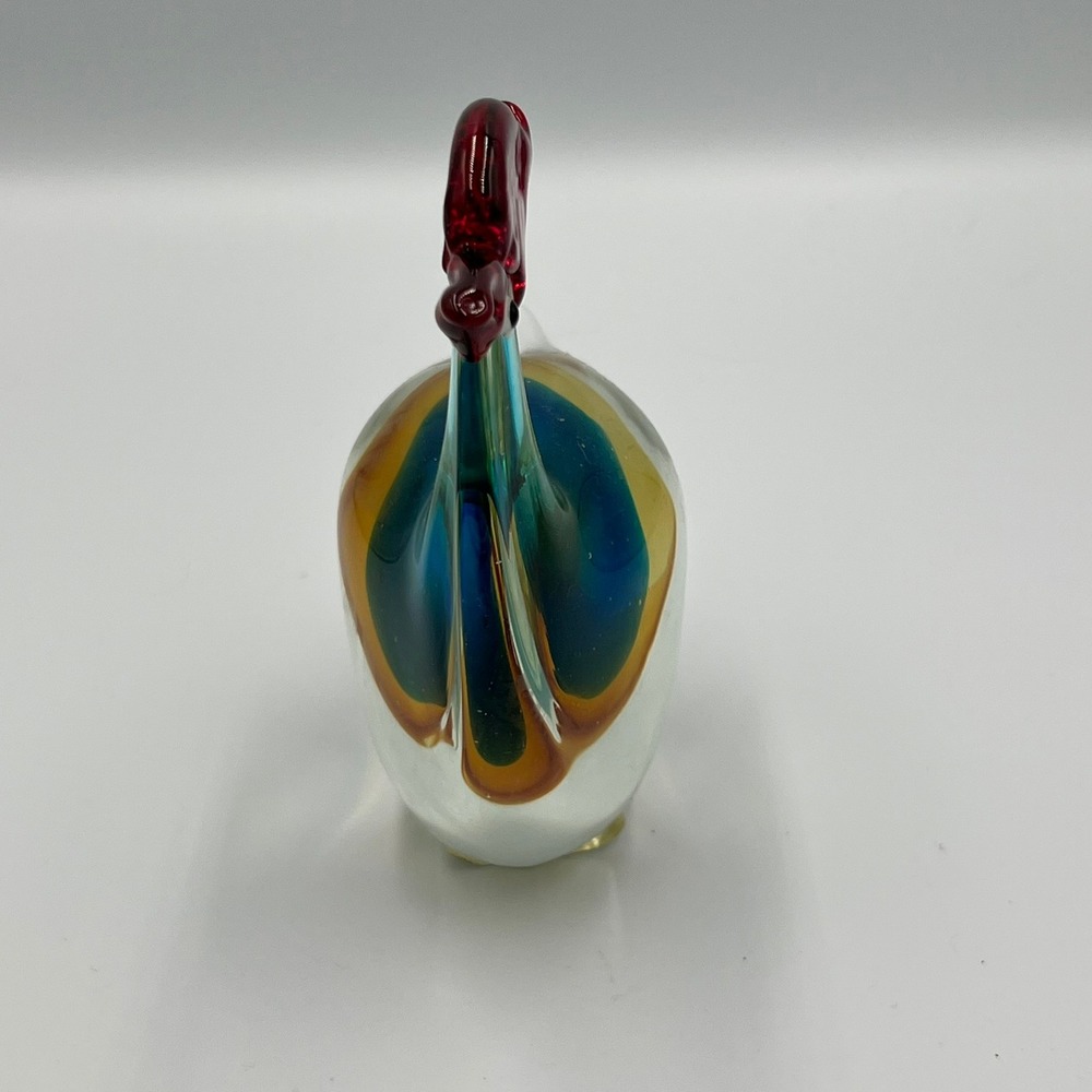 Art Glass Rooster Figurine OS Multicolor NWOT Murano Style Bird - Picture 2 of 5